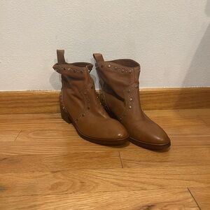 Dolce Vita Brown Studded Ankle Boots